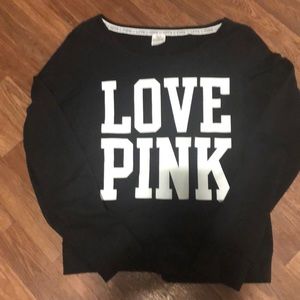 “PINK” sweatshirt Sz.Med Black w/big white letters